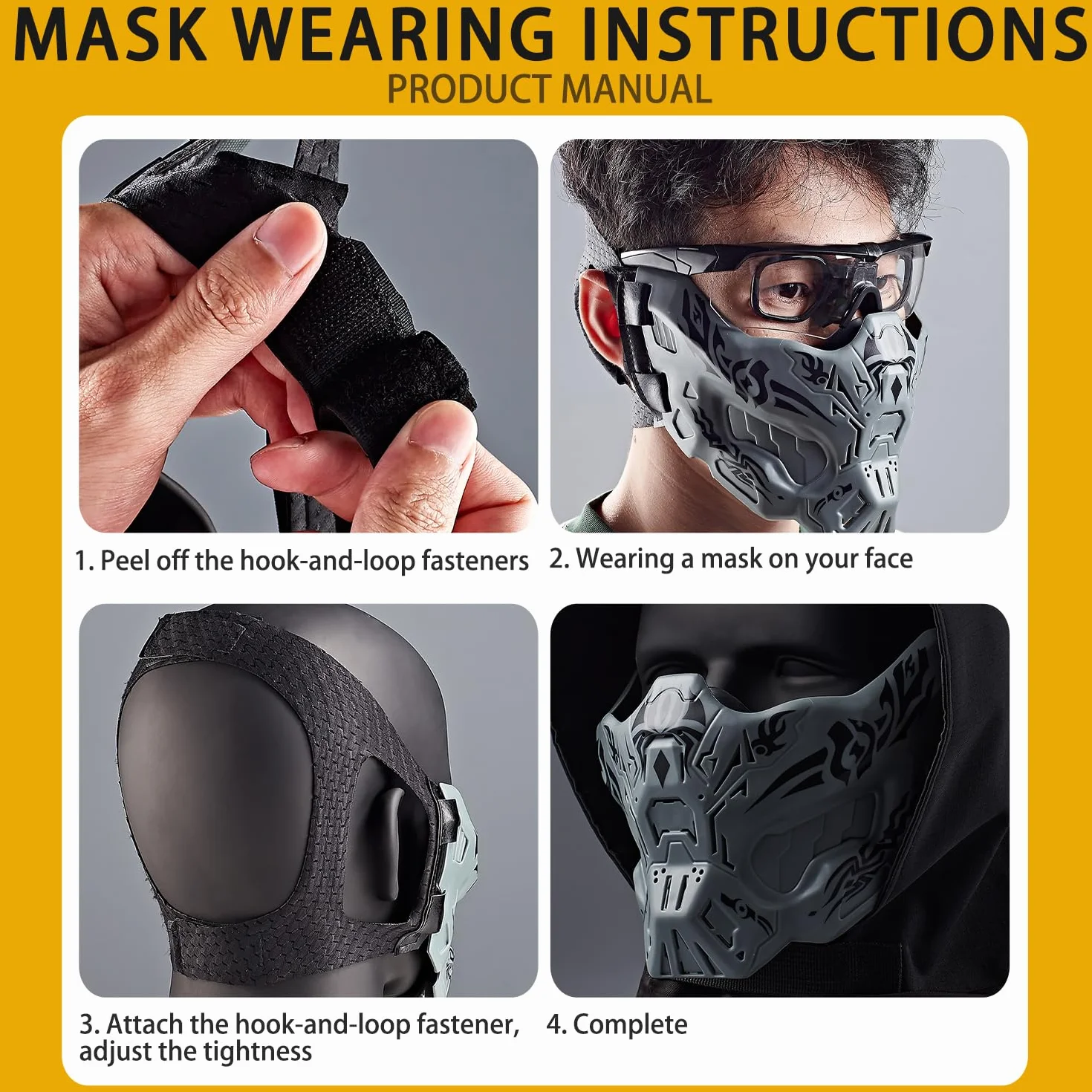 Máscara de media cara para airsoft paintball protección táctica antiempañamiento Halloween cosplay