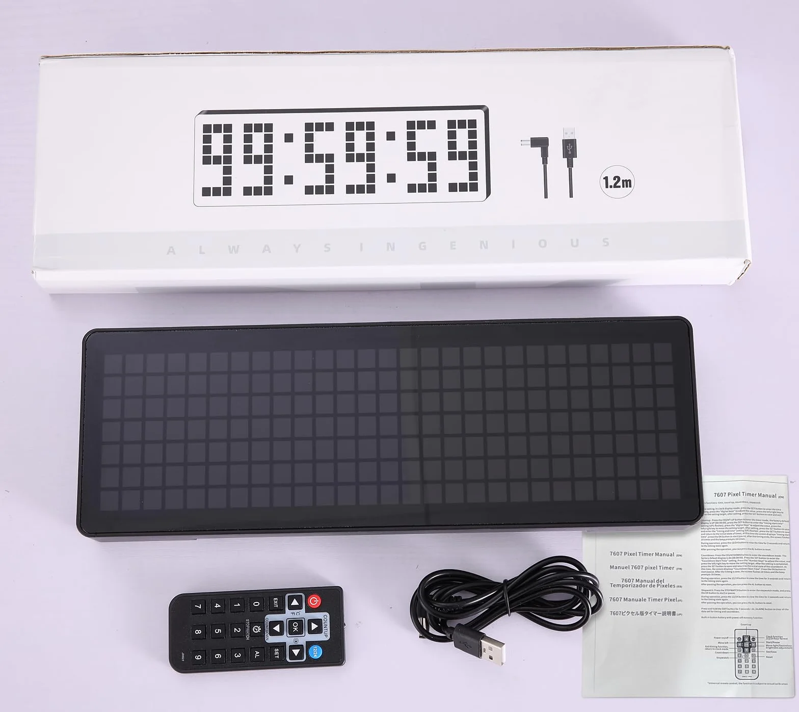 Temporizador de Gimnasio LED 13.2" Grande Reloj de Pared Digital con Cuenta Atrás/Cronómetro y Control Remoto