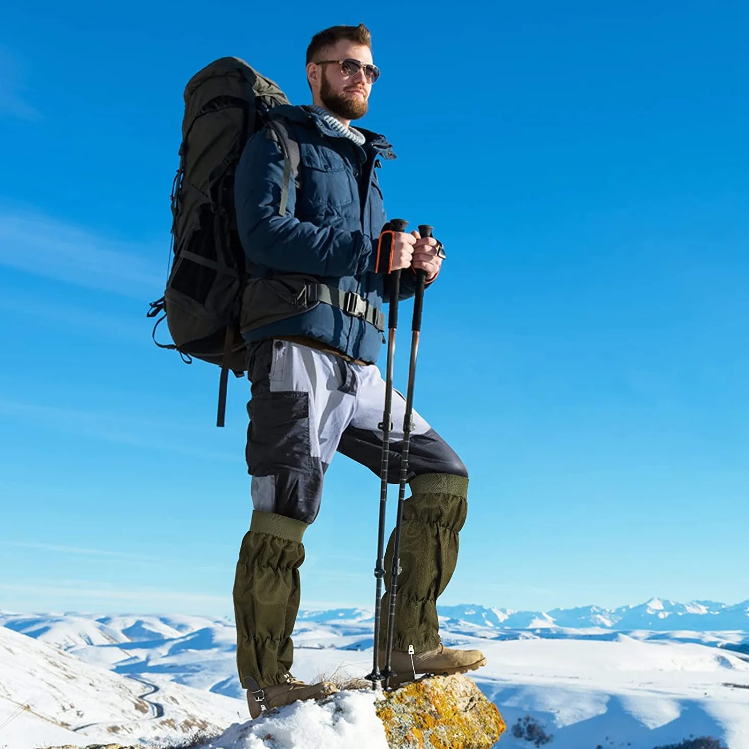 Polainas de Serpiente Impermeables Ajustables para Senderismo Caza Nieve