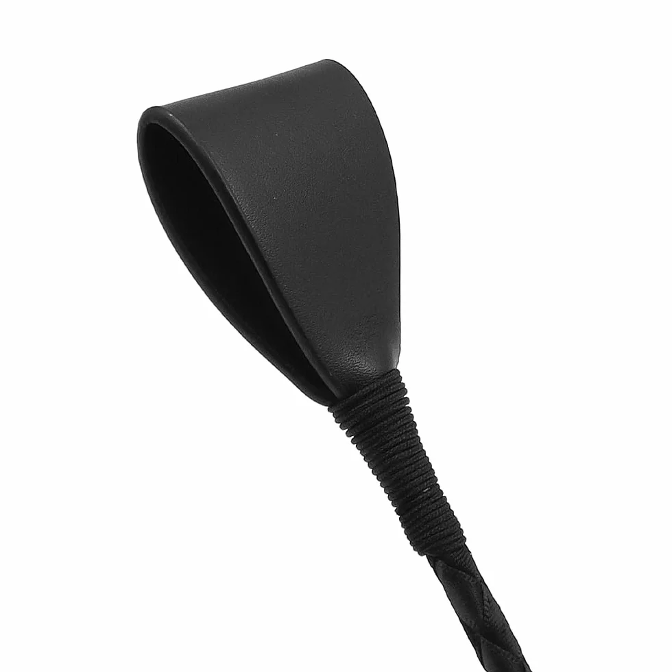 Fusta para Caballo Negra 30 cm Mango Gel Antideslizante