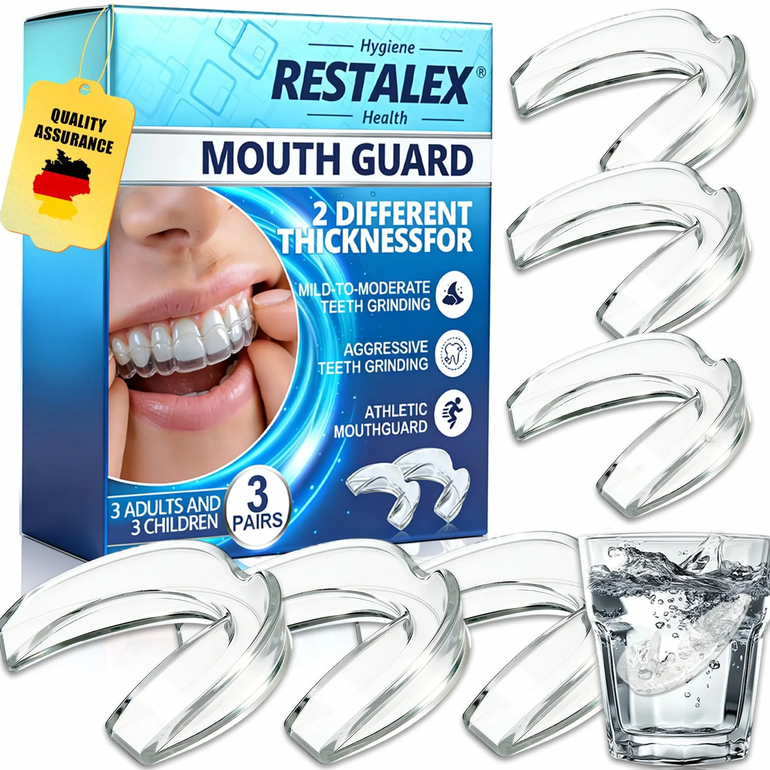 Protector Bucal Para Dormir, Férulas Descarga Bruxismo, Kit Dental Reutilizable, 6 Piezas