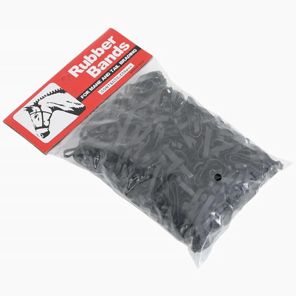 Cintas trenzadas para caballos de silicona negra, 500 unidades, gomas de pelo de caballo duraderas para crines y colas, accesorios ecuestres versátiles para establo, equitación y torneo