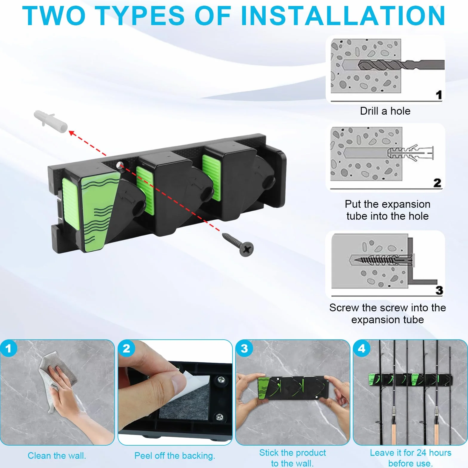 Soporte Cañas de Pescar Portacañas Plástico Goma UV Antideslizante Juego 2 Unidades Barco