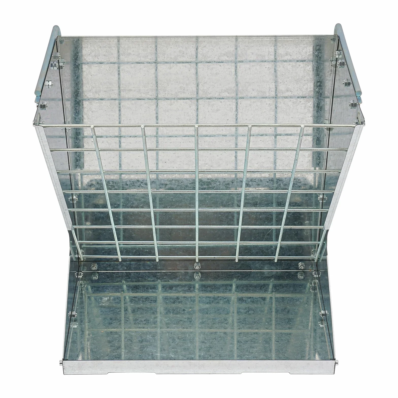 Comedero para heno 56,61 x 33,27 x 59,94 cm 2 en 1 de acero inoxidable para cabras, caballos, ovejas, conejos, vacas