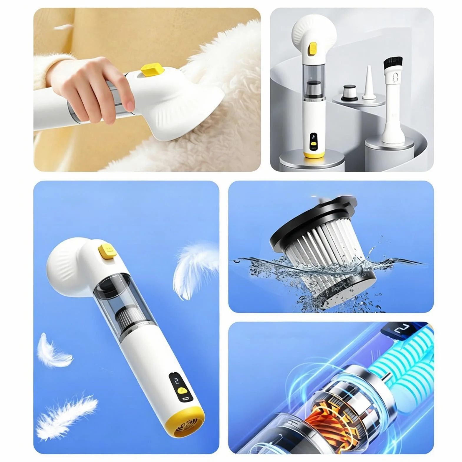 Aspirador de Peluquería Canina Multifuncional Práctico Limpiador Quitapelos | Aspirador de Peluquería para Mascotas para Pelo Cepillado Coche Hogar Oficina Dormitorio Sala