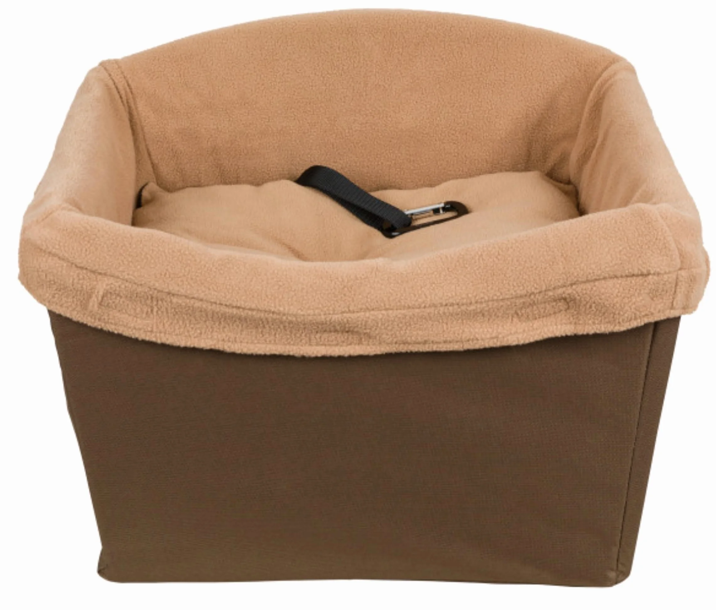 PetSafe Asiento de Seguridad para Perros Happy Ride - Adecuado para automóviles, vehículos Grandes y 4x4 - Incluye cinturón de Seguridad - Forro Polar Resistente Lavable a máquina, Marron