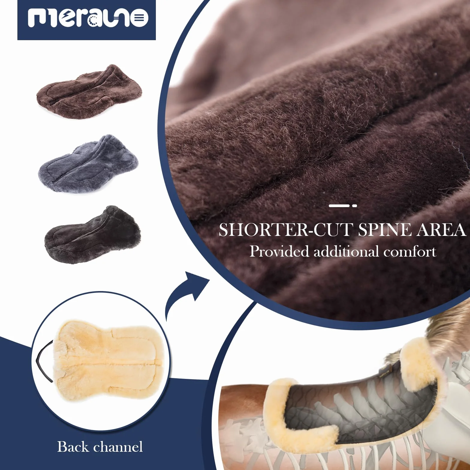 Lambskin - Cojín para silla de montar (piel de cordero)
