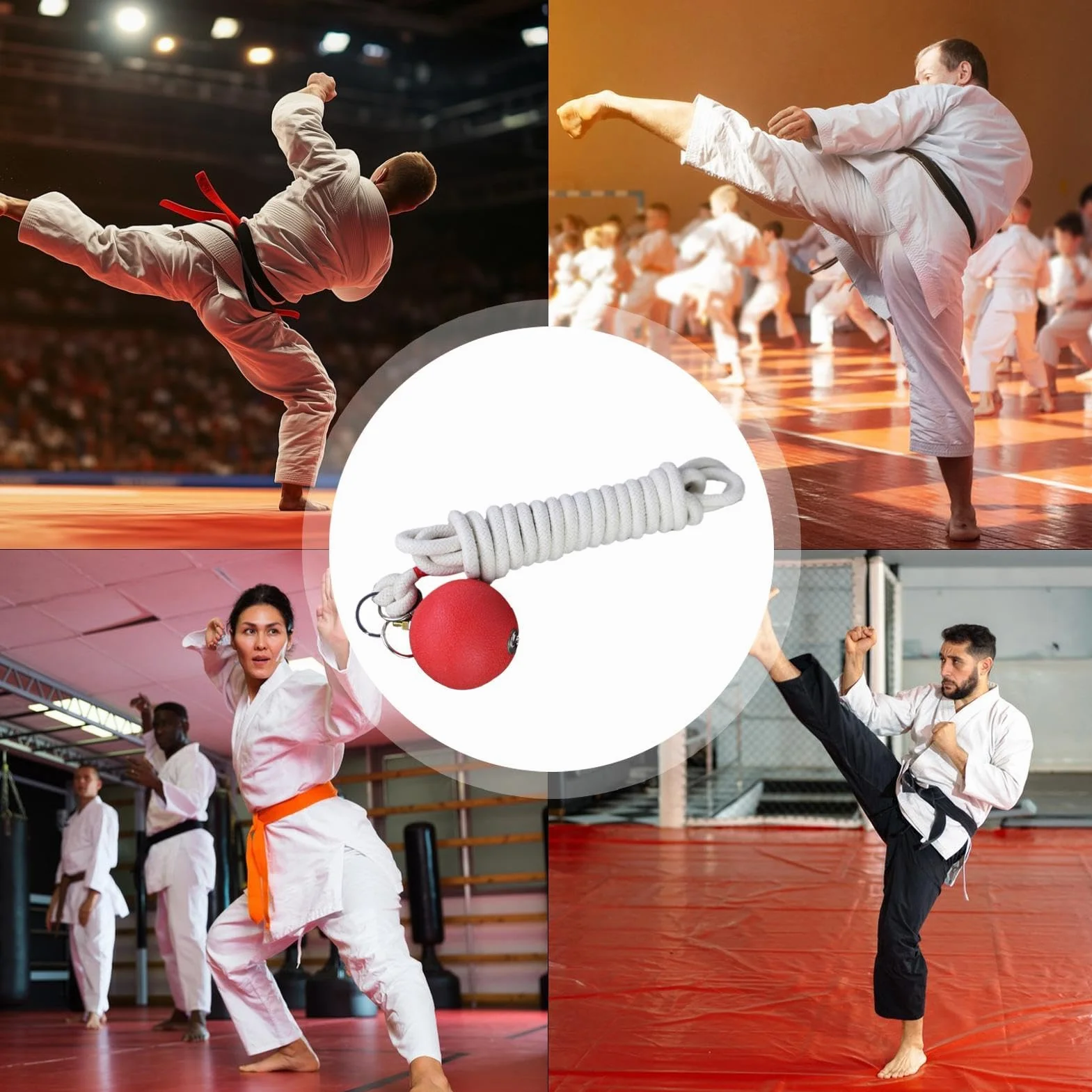 Práctica de lanzamiento de martillo, entrenador de dardos de cuerda, goma - Entrenador tradicional chino de artes marciales