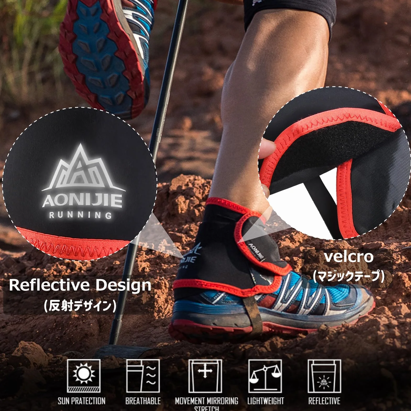 Azarxis Polainas de Senderismo Impermeables Trail Gaiters Fundas Protección de Piernas Azul S/M