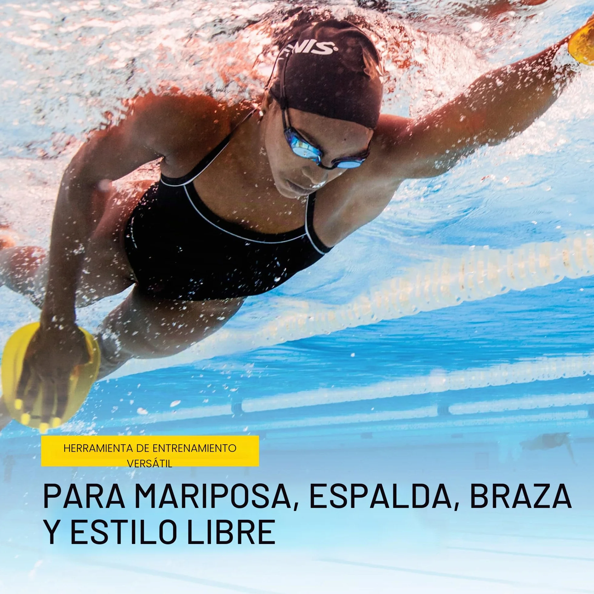FINIS Agility Paddles Raquetas de natación flotantes para entrenamiento de velocidad
