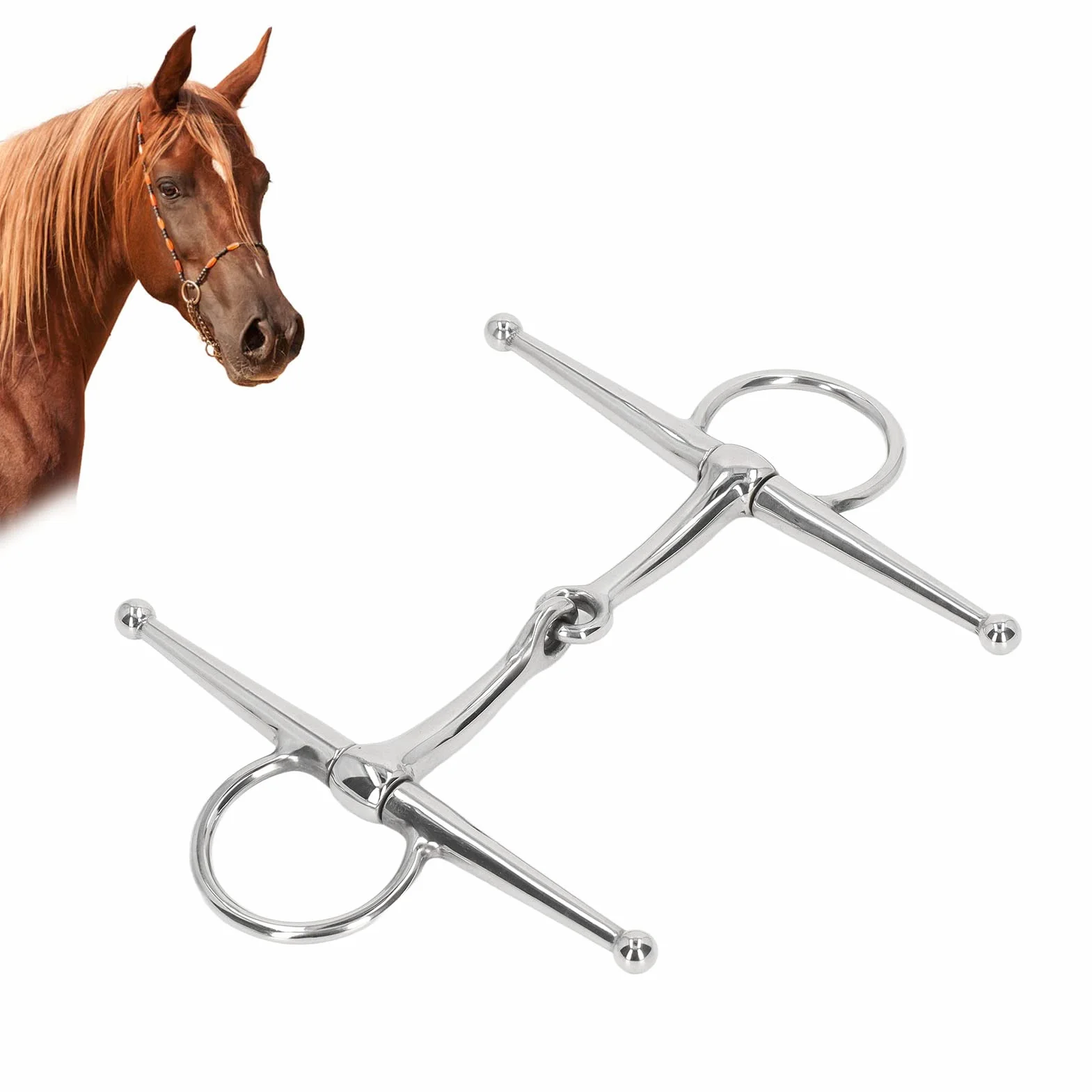 Brocas de caballos 125mm Anillo de Filete de Caballo Broca de Filete de Caballo Bocado Pelham para Caballos Bota de serpiente de caballo
