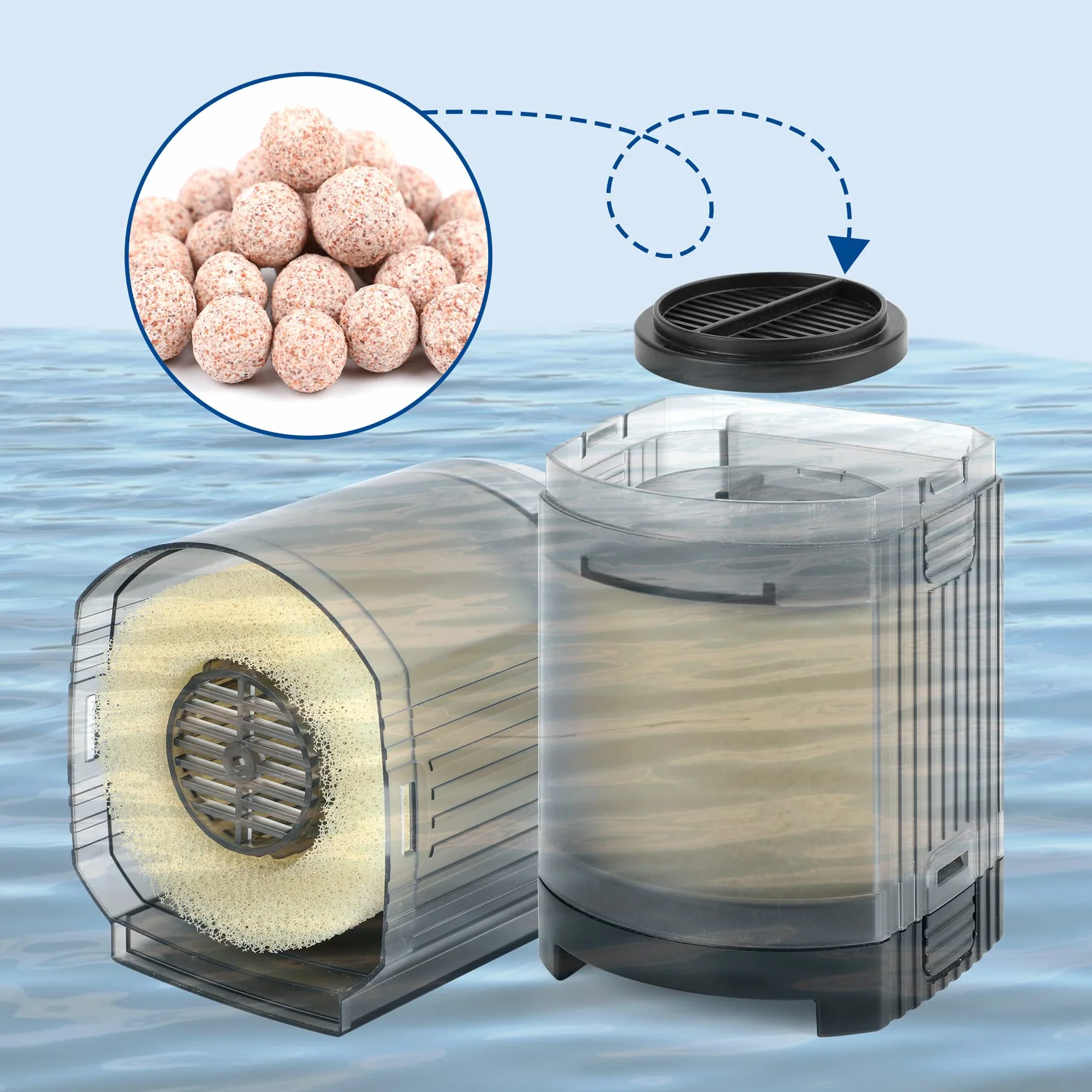 Forever Speed Filtro Interior Acuario Ajustable Filtro Acuario de 3 en 1 Filtro Pecera 500L/H, Adecuado para Acuario 40-120L 8W