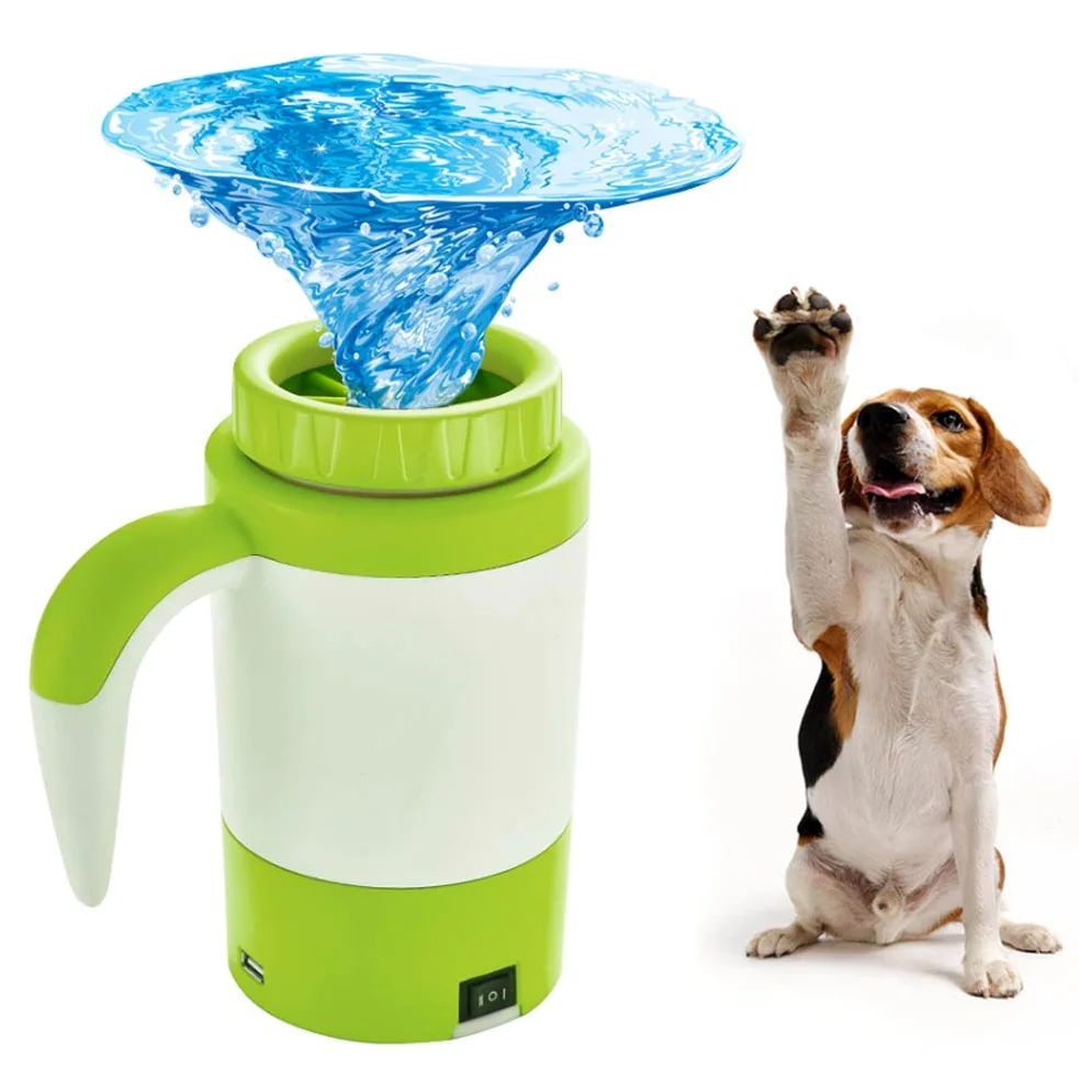 Limpiador De Patas para Mascotas Lavadora De Patas para Perros con Correa De Manija Lavadora De Patas Sucia Portátil Taza De Silicona para Lavadora Lavapiés para Mascotas USB Recargable