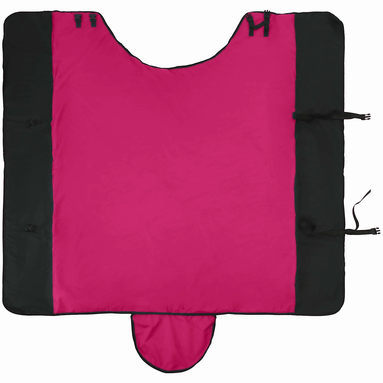 Manta de caballo rosa y negro de poliéster impermeable de 75 cm para establo y pasto con cierre ajustable, transpirable, resistente a desgarros, cálida para equitación al aire libre