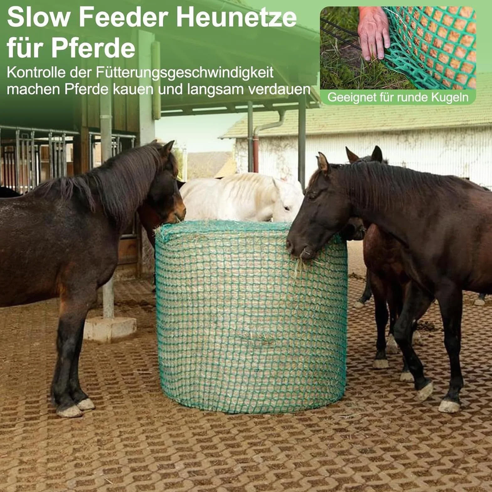 Red Para Heno De Alimentación Lenta Organizador de Alimento para Ovejas | Red de Alimentación de Heno para Vacas Para Pesebres, Paddocks, Veterinarios, Establos, Escuelas Ecuestres Y
