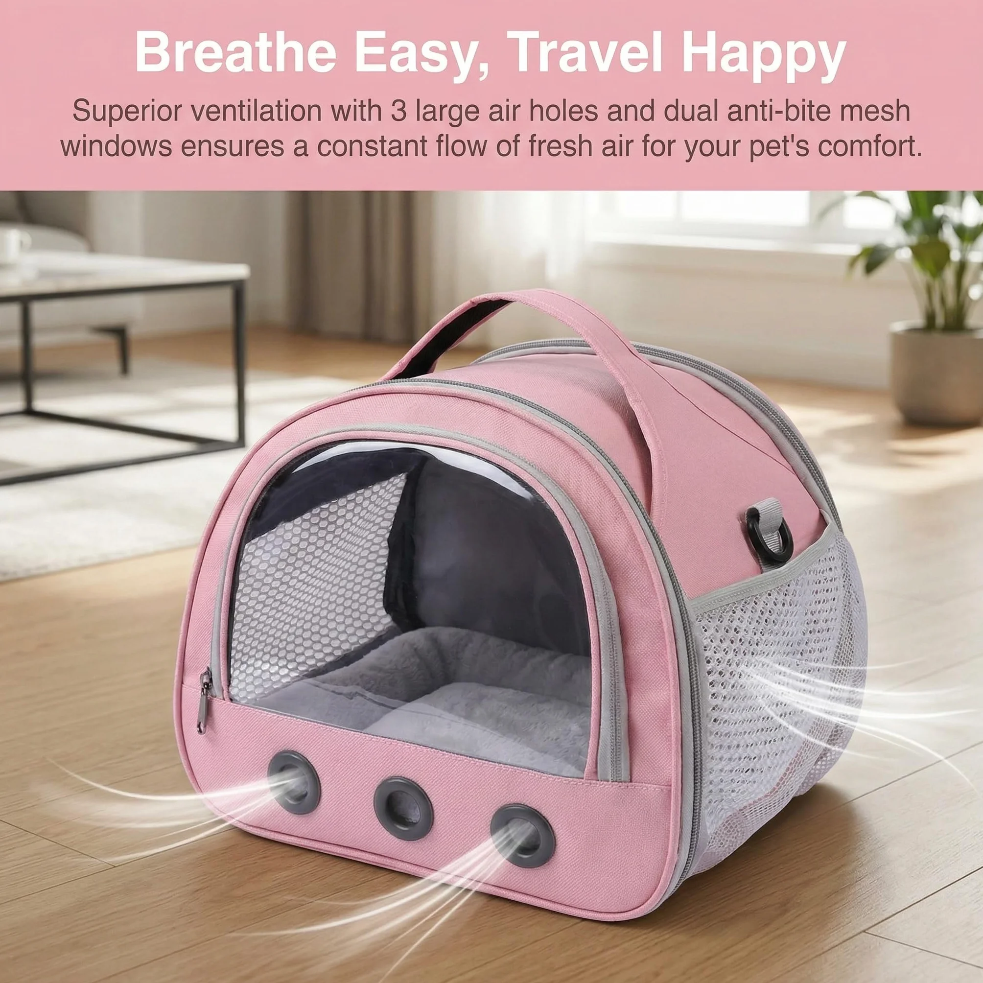 Transportador transparente para mascotas, jaula de viaje transparente portátil, contenedor de transporte, jaula de viaje para pájaros, ratas, hámsters y otros animales pequeños