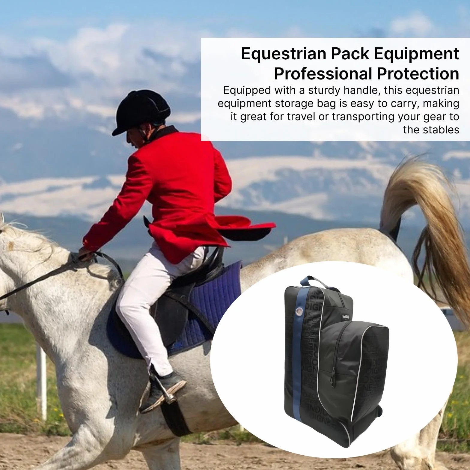 Perfeclan Bolsa para Botas Ecuestres, Bolsa de Arneses para Botas de Equitación, Tela Oxford, Funda para Botas de Casco, Competición y Equipo Ecuestre, Resistente al Agua