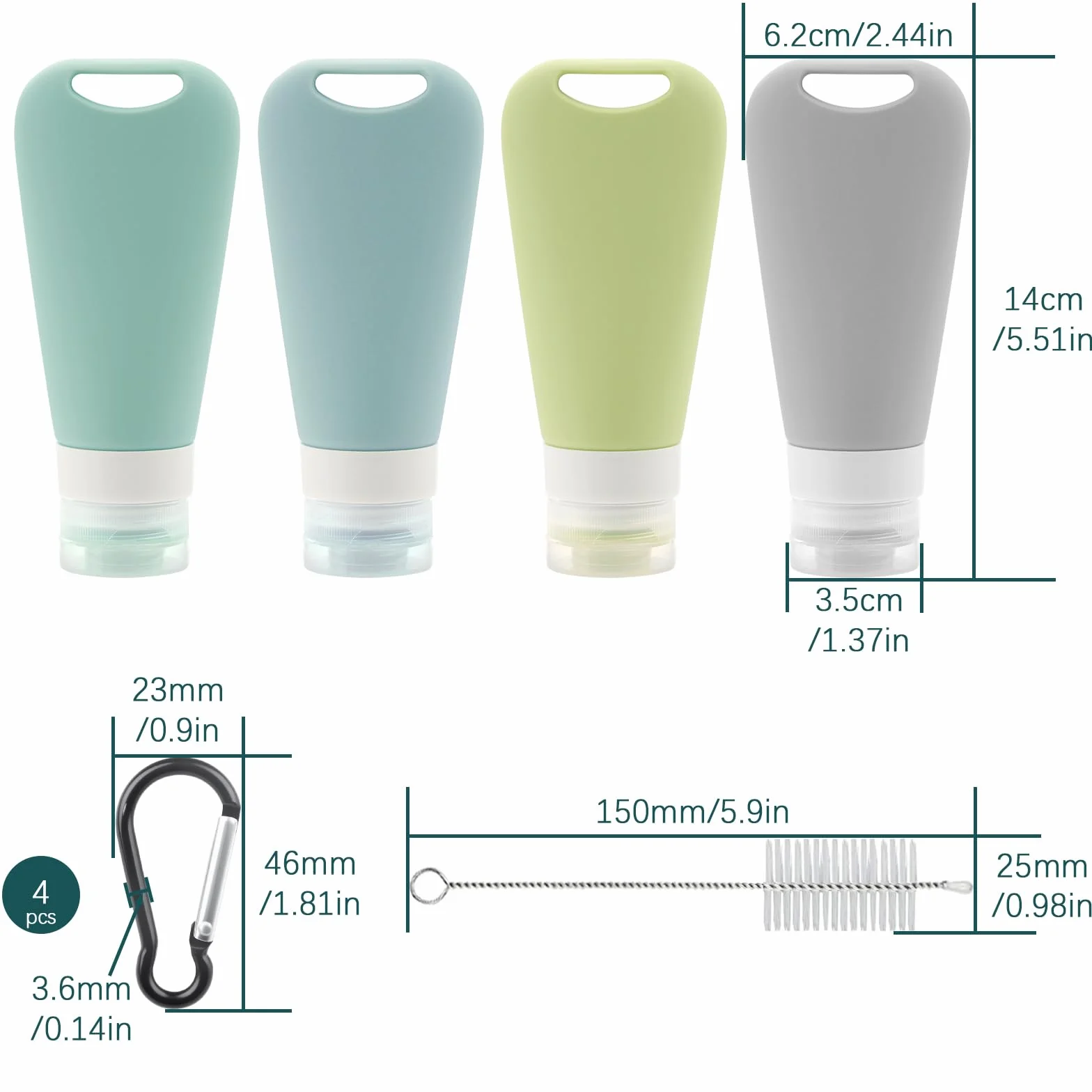 4 Piezas Tubos de Alimentación para llenar 90 ml Tubo para Perros Reutilizable Silicona para Perros con Mosquetón Cepillo para Tubos Ensayo Diseñado para Entrenamiento de Perros Como Recompensa