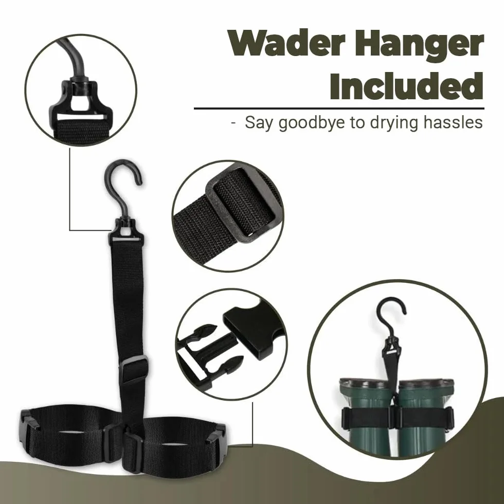 DaddyGoFish Vadeadores de Pecho para Pesca y Caza con Bolsillo y Colgador