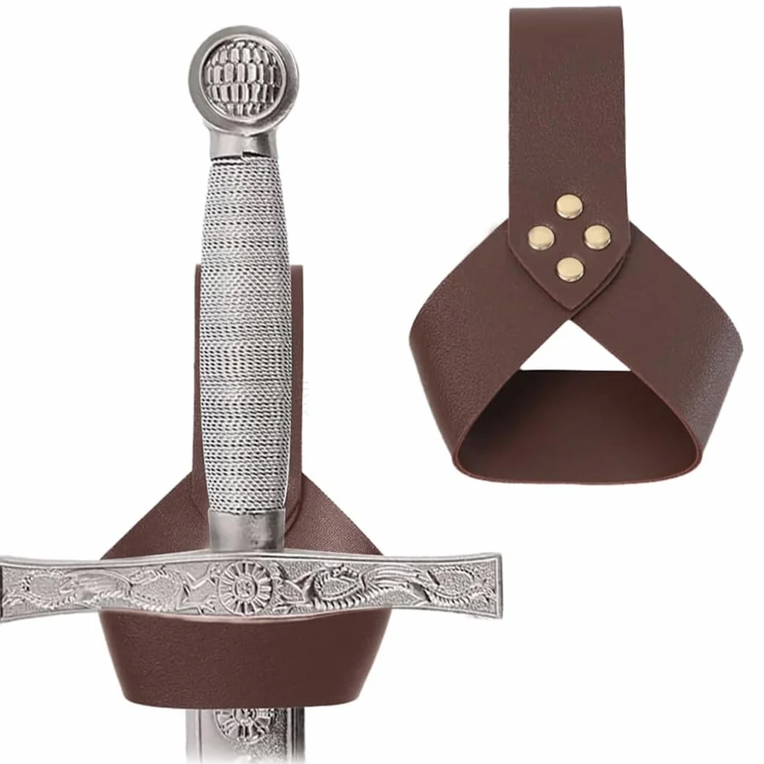 Soporte para cinturón de espada ancha de cuero retro para Halloween