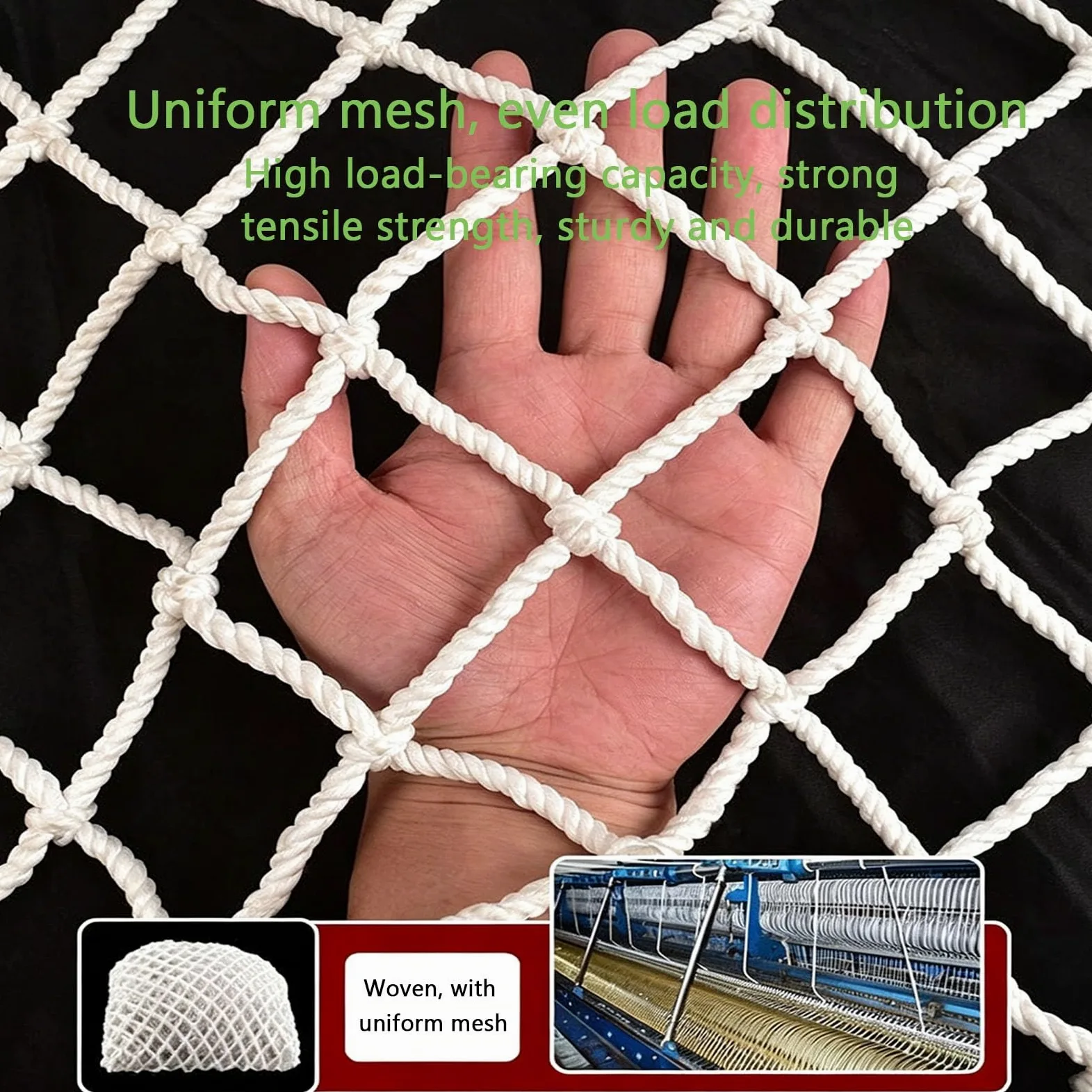 Net for Cats Terrace Malla Uniforme Red de Cuerda Decorativa Red de Seguridad Nylon Balcones Camiones Jardines(4x8m/13.12x26.25ft)