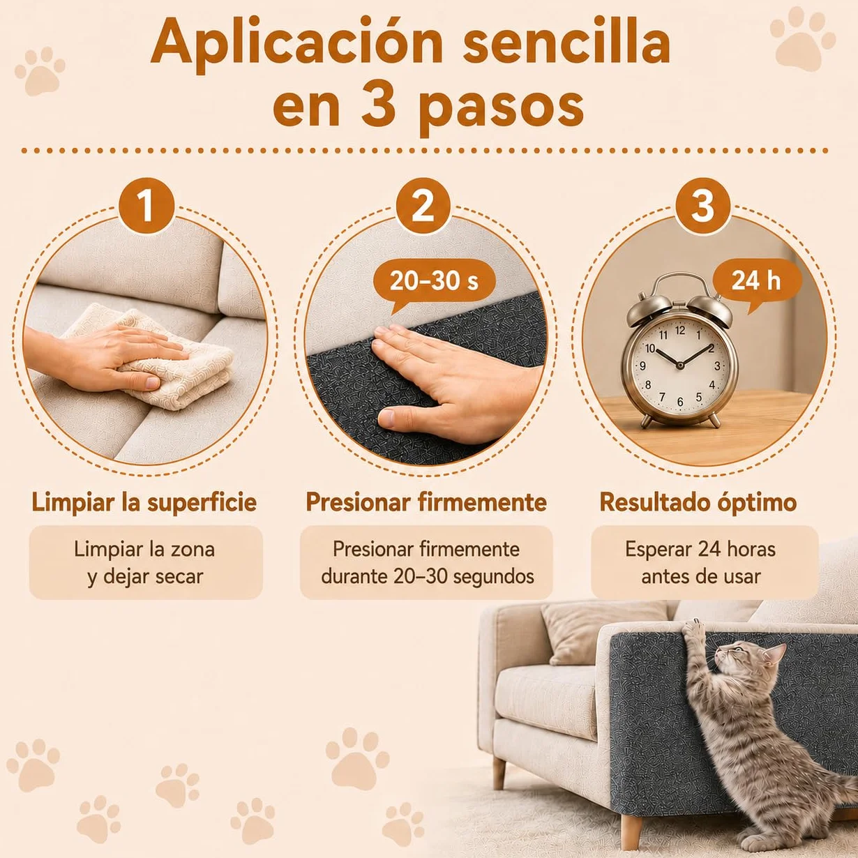 Protector Sofa Gatos Arañazo, Tapete Rascador para Gatos Autoadhesivo, Ideal para Sofás, Muebles y Paredes, Reutilizable, Fácil de Instalar y Recortable para Postes Rascadores