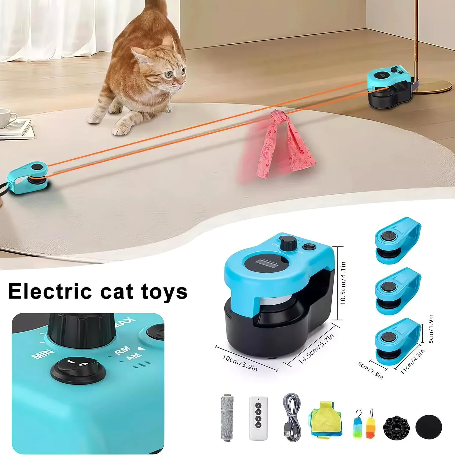 Juguete interactivo para gatos, caminadora inteligente de plumas con control remoto, juguete de caza automático para gatos y gatitos de interior