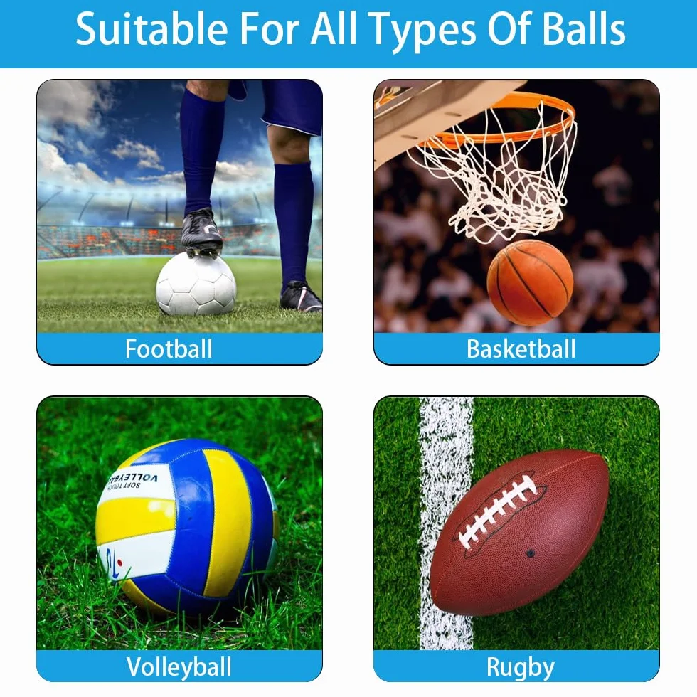Bolsa de Red para Pelotas de Fútbol, Baloncesto, Rugby y Voleibol - Portátil con 3 Agujas