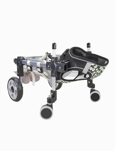 Silla de ruedas para perro, soporte ajustable de cuatro ruedas para una mayor movilidad, lo que permite el movimiento libre para mascotas con movilidad limitada