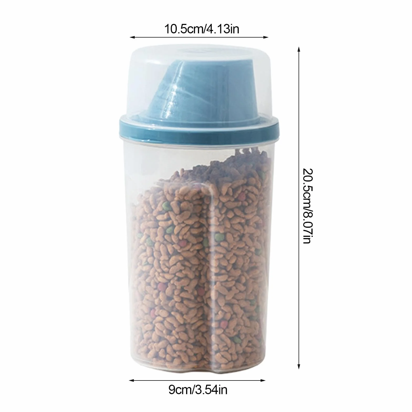 Contenedor hermético de almacenamiento para alimentos para mascotas, dispensador de aperitivos para cachorros de 1000 ml, perfecto para almacenamiento de alimentos secos en casa, viajes y