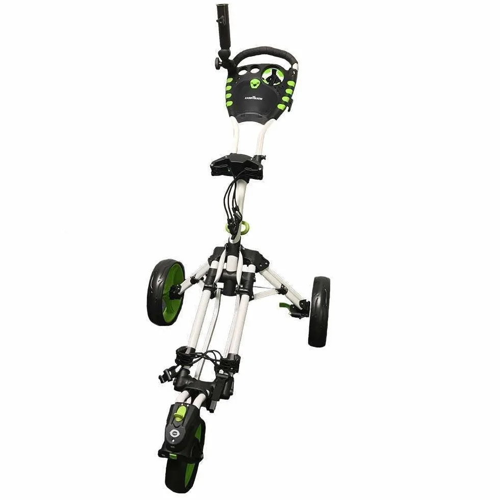 Carrito de golf plegable 3 ruedas SWIVELEASE 360° gira toría blanco verde