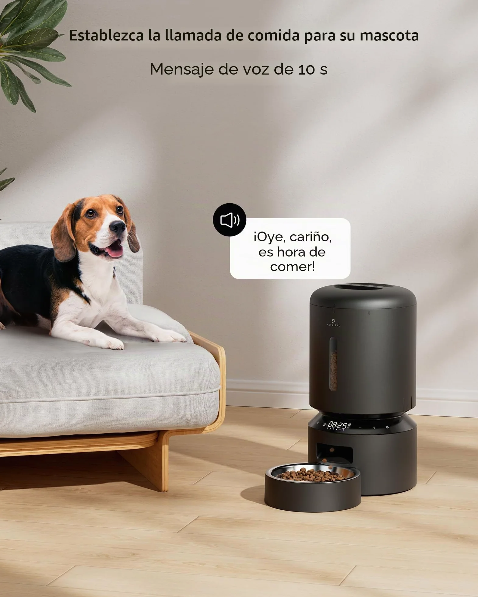 PETLIBRO 5G WiFi Comedero Automático para Gatos 5L con App- Dispensador de Comida para Perros, Sensor y Bloqueo de Comida Baja, 1-10 Comidas al Día, Control de App, con Tazón de Acero Inoxidable