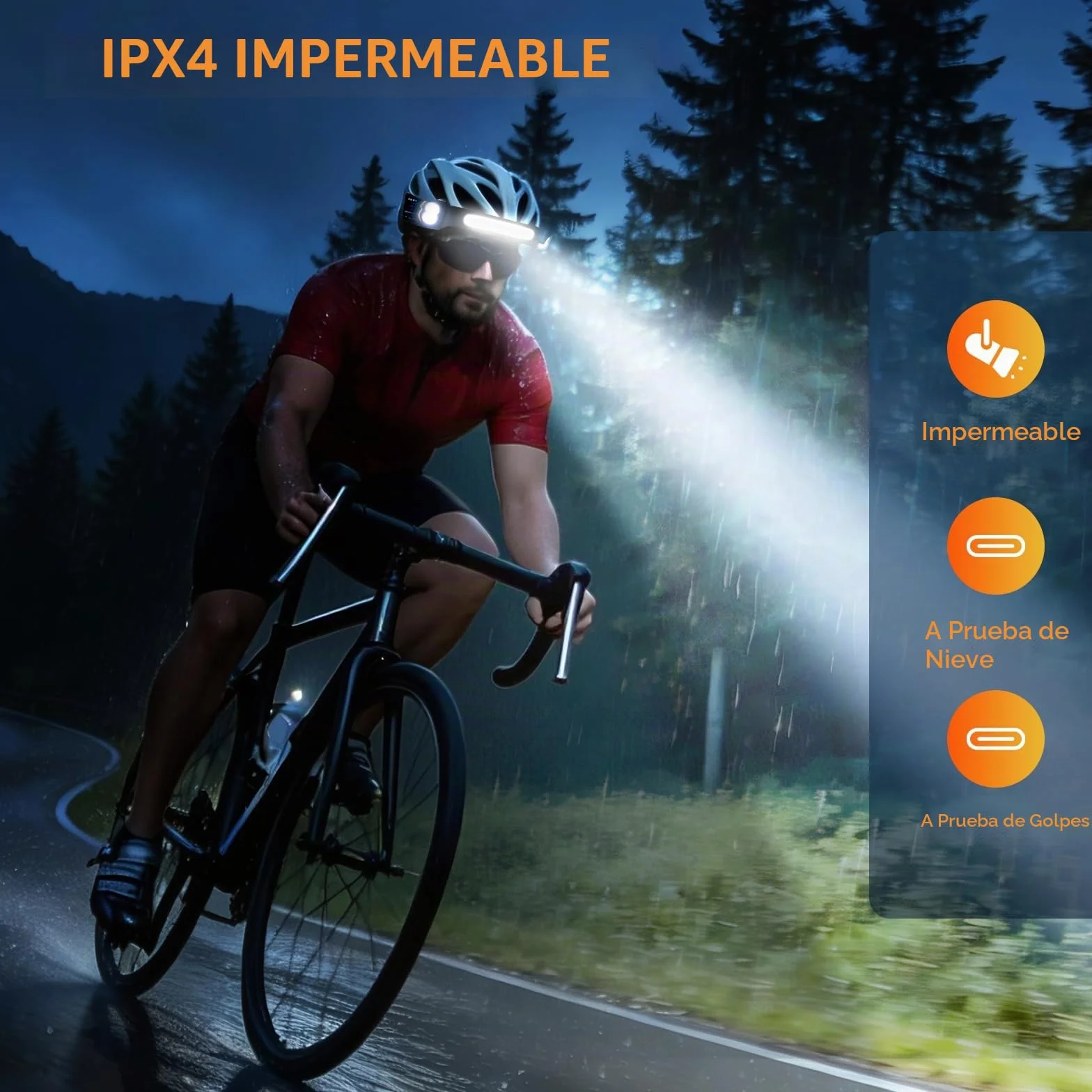 Oderra Linterna Frontal Recargable LED 1000 Lúmenes IPX4 Impermeable 8 Modos Sensor de Movimiento
