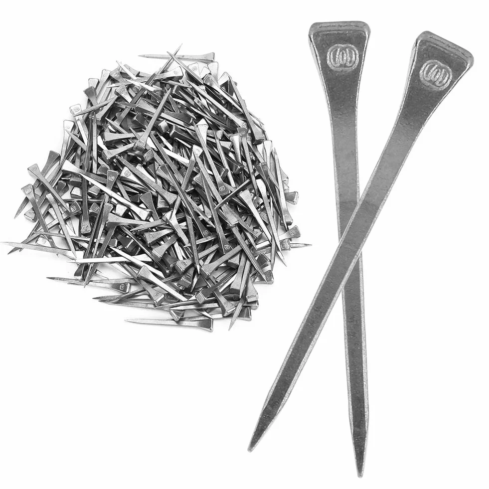 Akozon 250PCS E6 Clavo de Herradura Clavija de Acero para Casco Que Asegura Firmemente el Accesorio de Herramienta de Caballo 250PCS E6