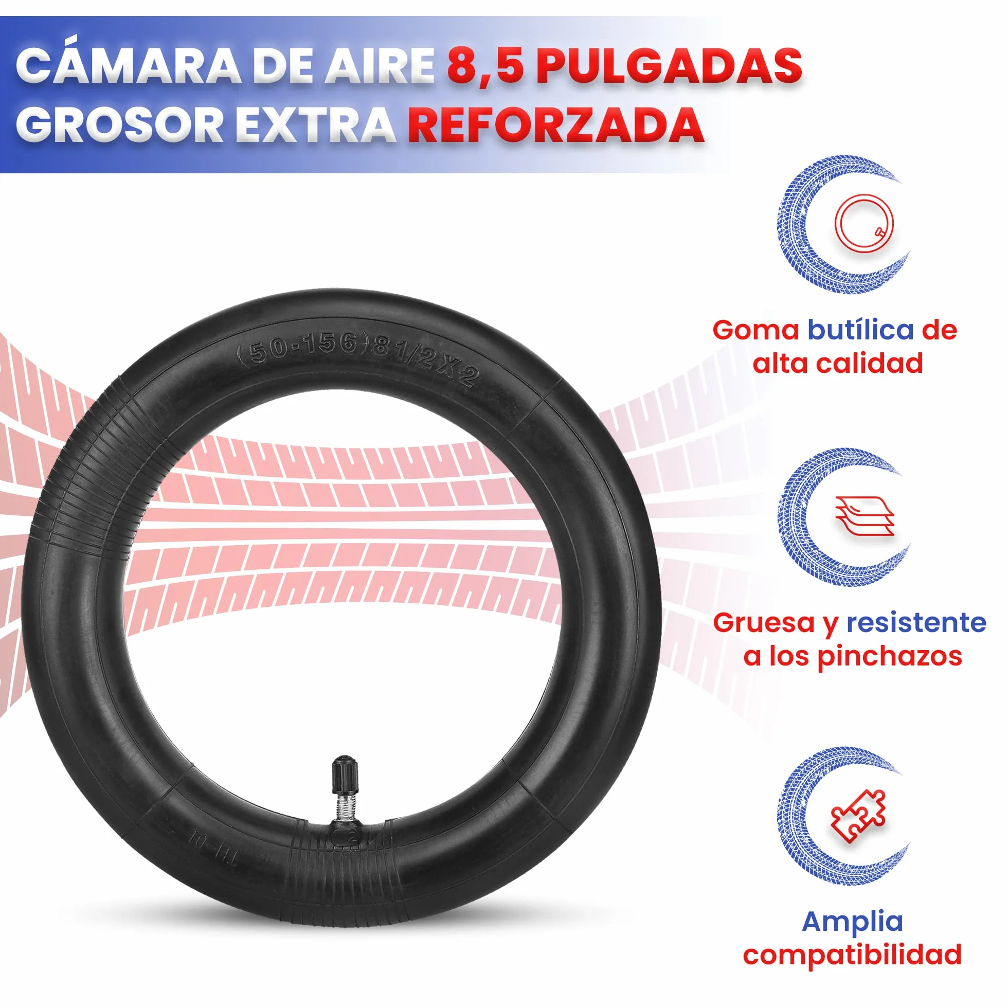 ANSENI Cámaras de Aire de Recambios 8.5 Pulgadas Reforzada Compatible Xiaomi M365 Pro 1S Pro2 2 Unidades