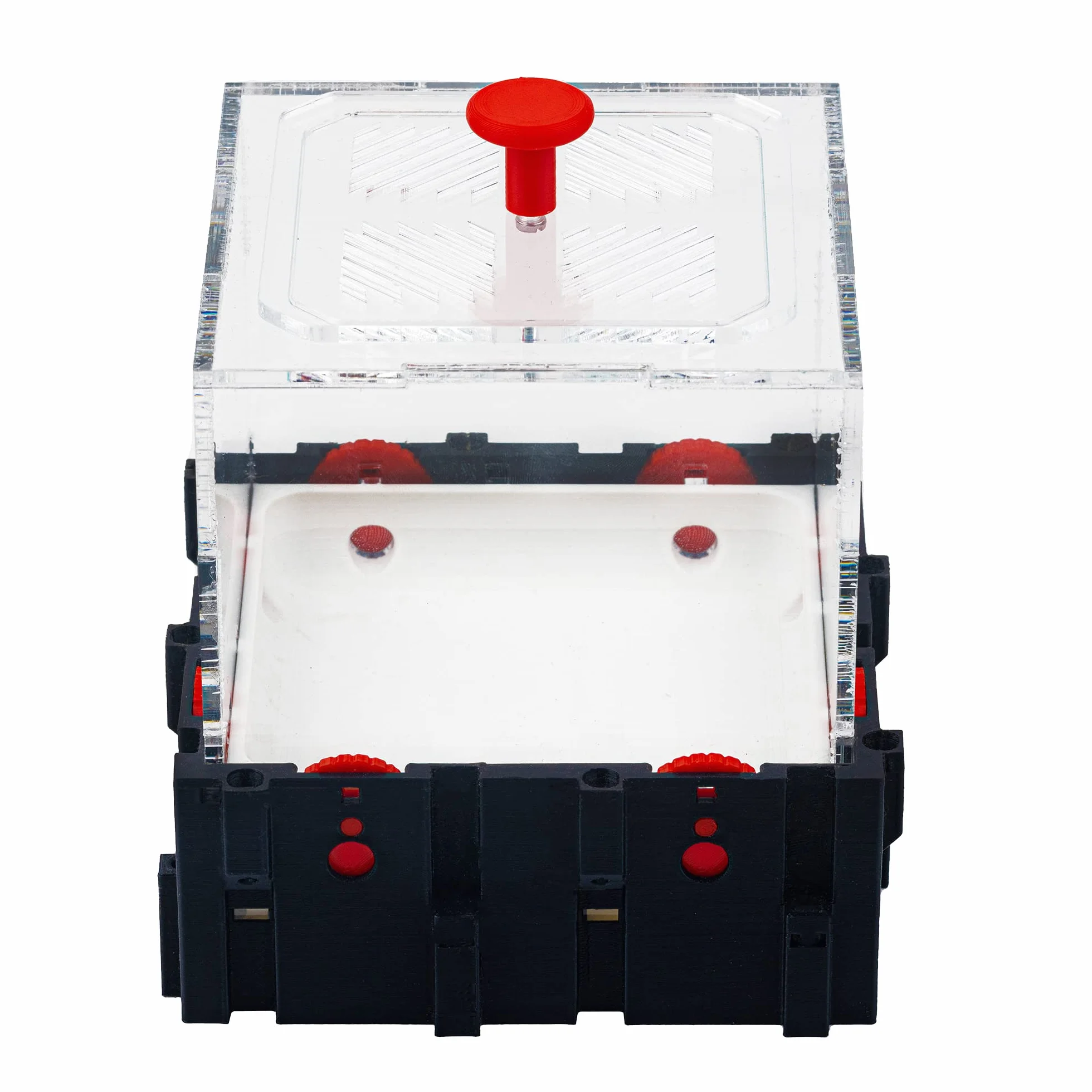 Anthouse.es - Caja de Forrajeo para Hormigueros Modulares 3D - QBIK Quadra - Terrario Colonias de Hormigas Jóvenes - Sistema Ergonómico y Fácil de Ampliar -12,78x12,78x12,70 cm