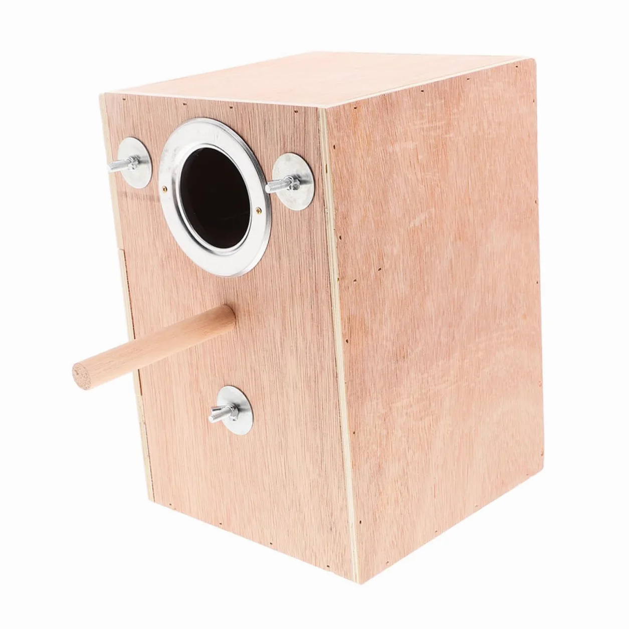 Caja de Cría para Periquitos con Soporte Posadero de Madera Nido Exterior Colgante para Conure Pinzón y Agapornis Refugio Cálido para Reproducción Invierno Fácil Instalación y