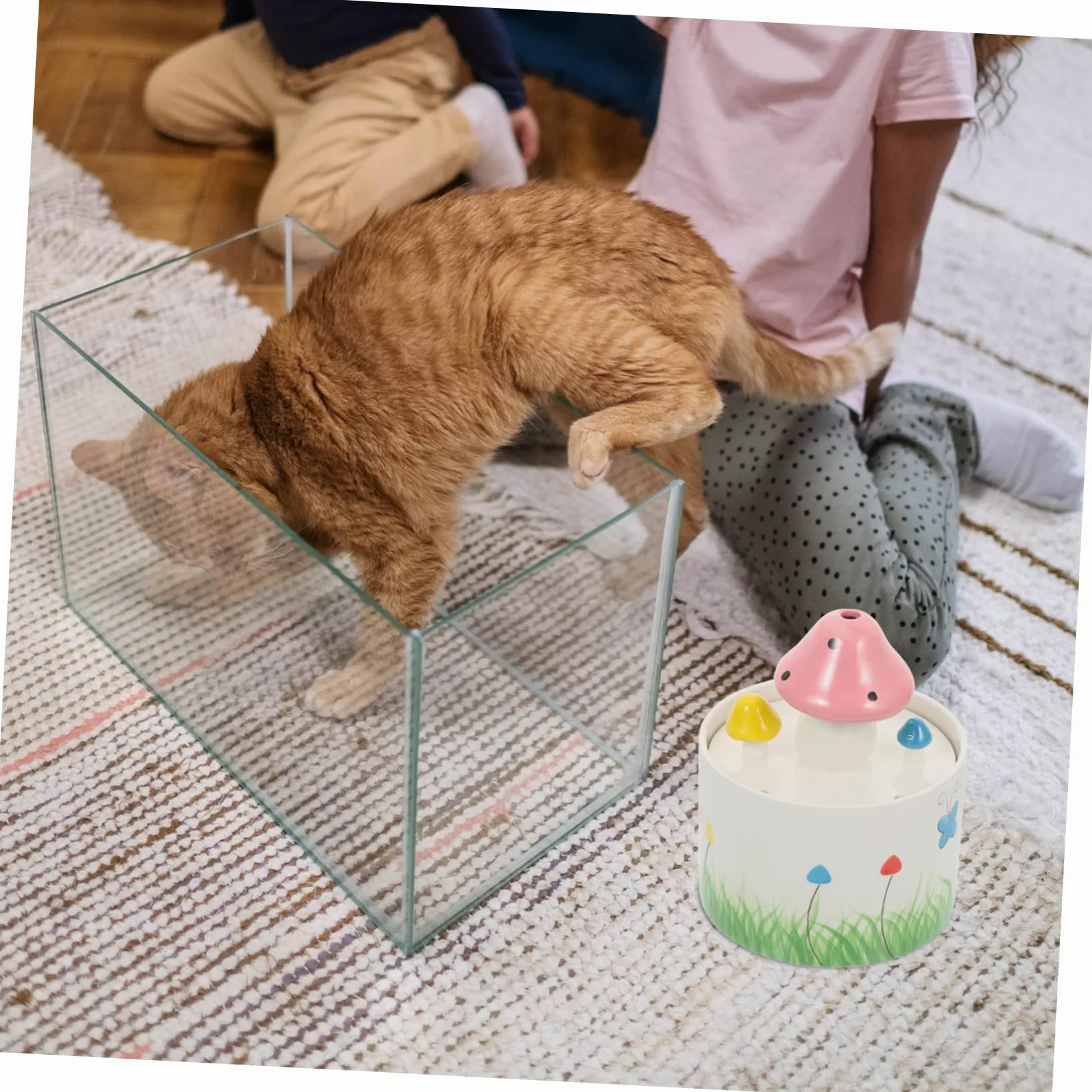Hohopeti Dispenser De Agua Cerámico para Mascotas Bebedero Automático De Circulación para Perros y Gatos Capacidad Diseño Atractivo y para Uso Interior y Exterior