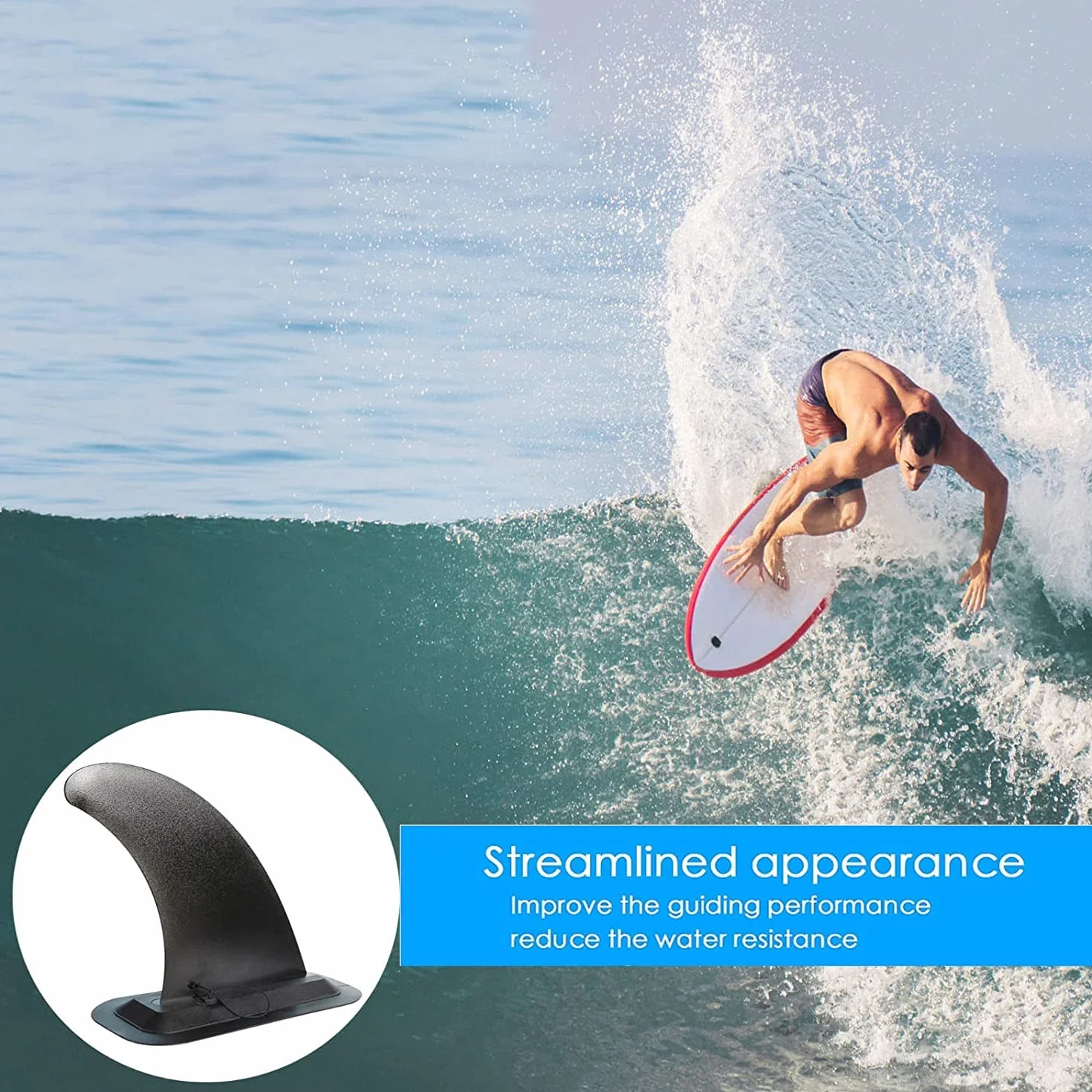 Aleta Paddle Surf Universal Removible Nylon Seguro Reforzado para Tabla SUP Accesorios
