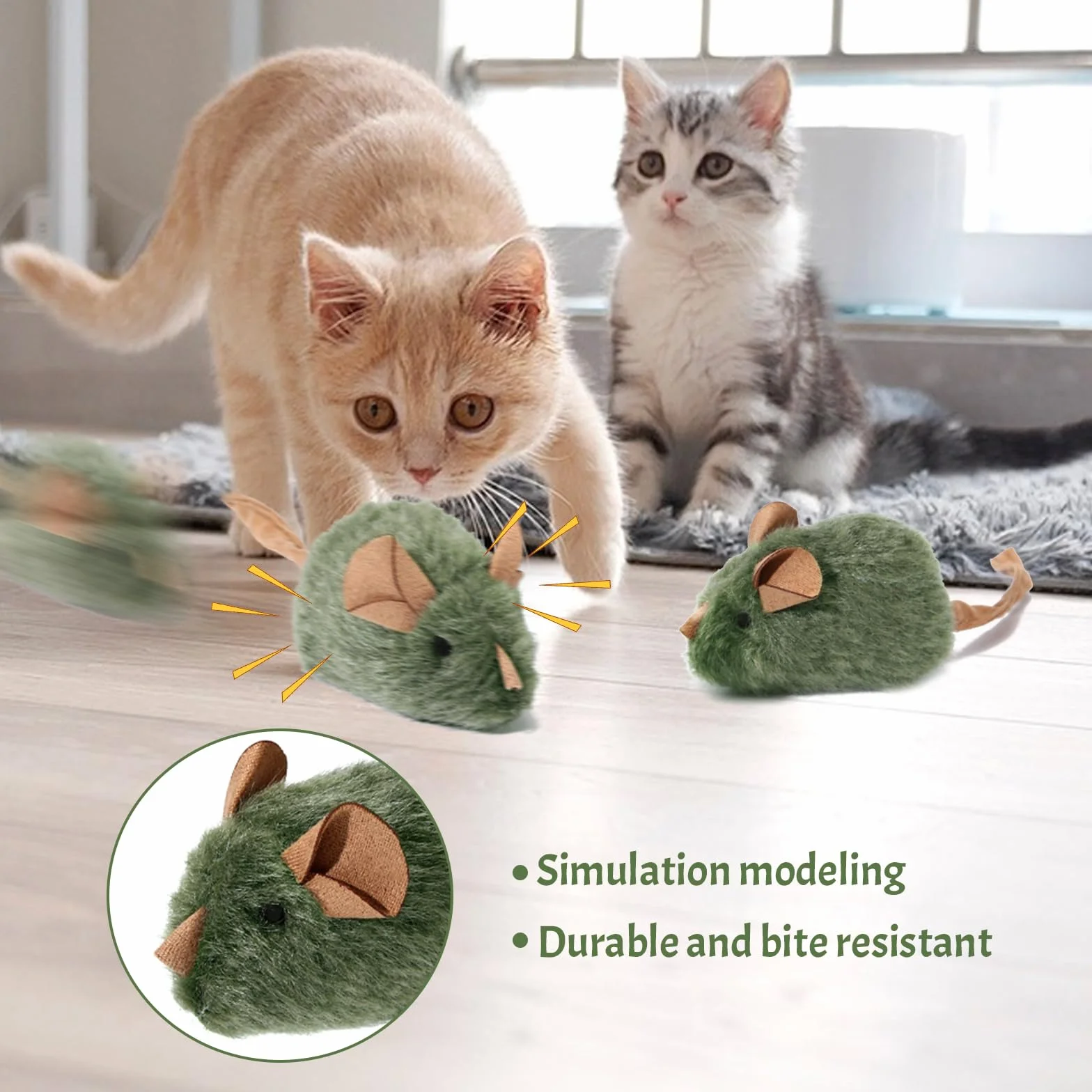 2 piezas gatos juguetes gatitos juguetes interactivos para gatos, ratón eléctrico para gatos, juguete de felpa, ratón, juguete de gatito, juguete para gatos, juguete para gatos, ratón eléctrico de