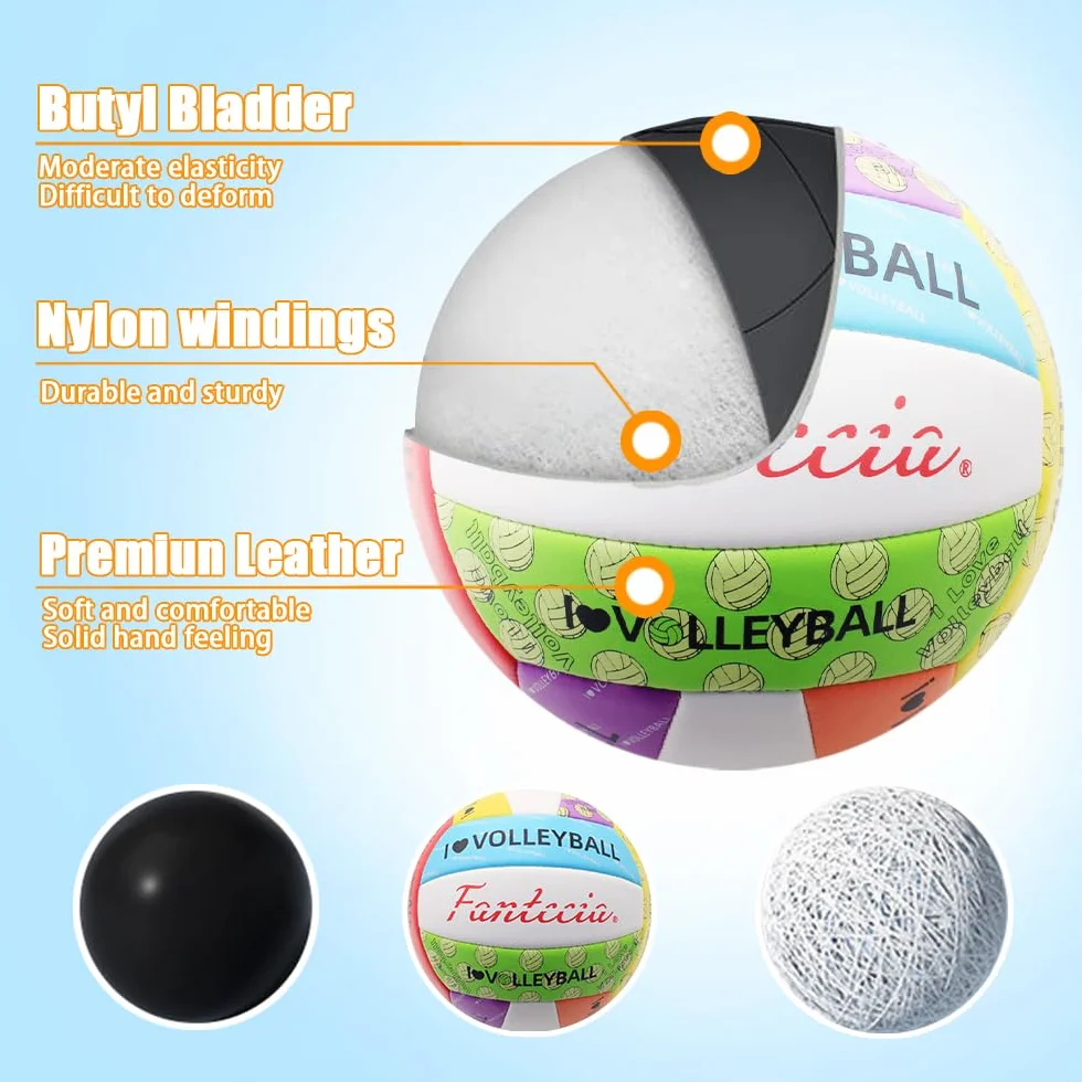 Voleibol Tamaño 5 Impermeable Suave Pelota de Playa con Bomba