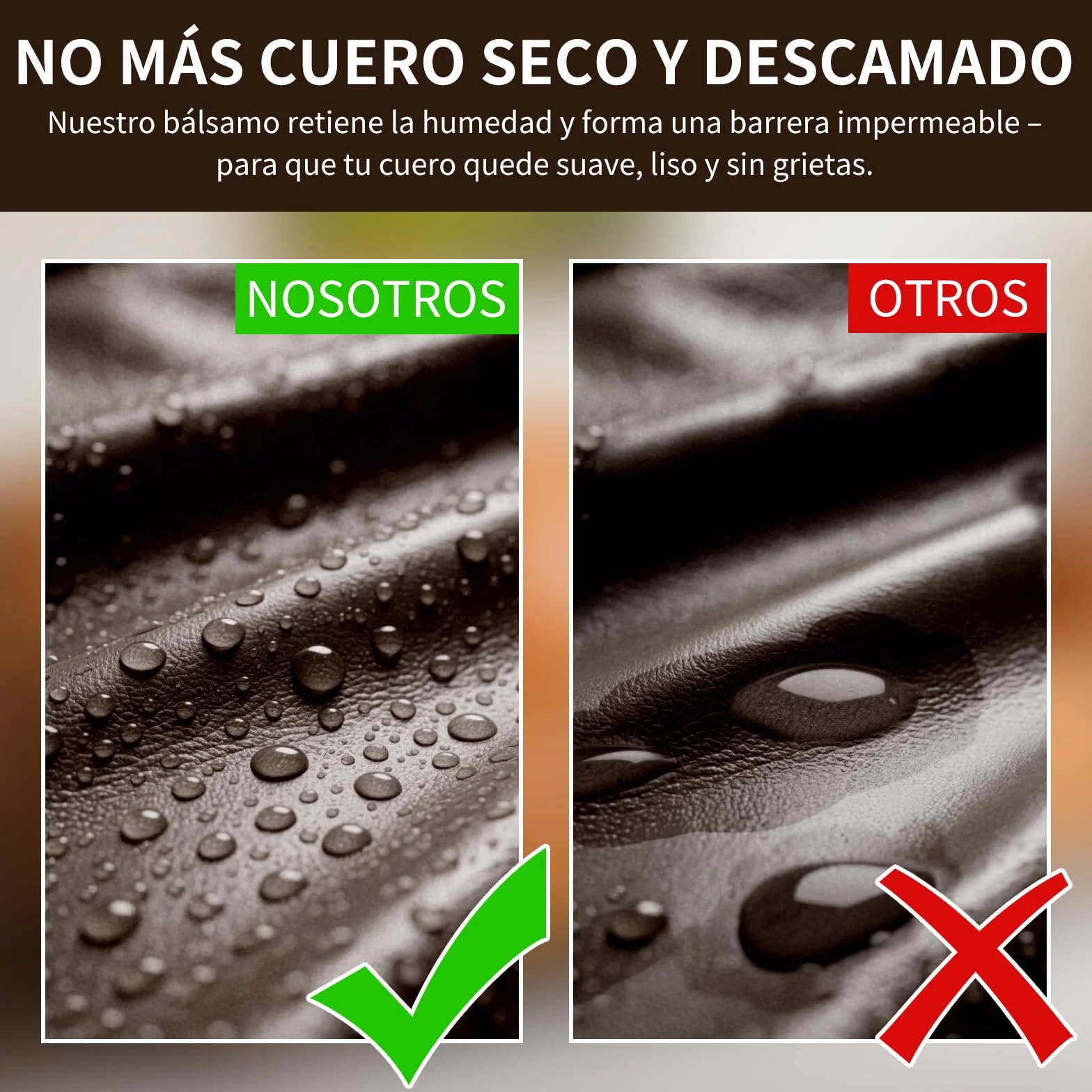 Kit Reparación Cuero Marrón Oscuro, 200ml – Cuidado para Sofás, Asientos de Coche y Bolsos – Reparación de Arañazos y Tinte para Cuero Sintético y Natural