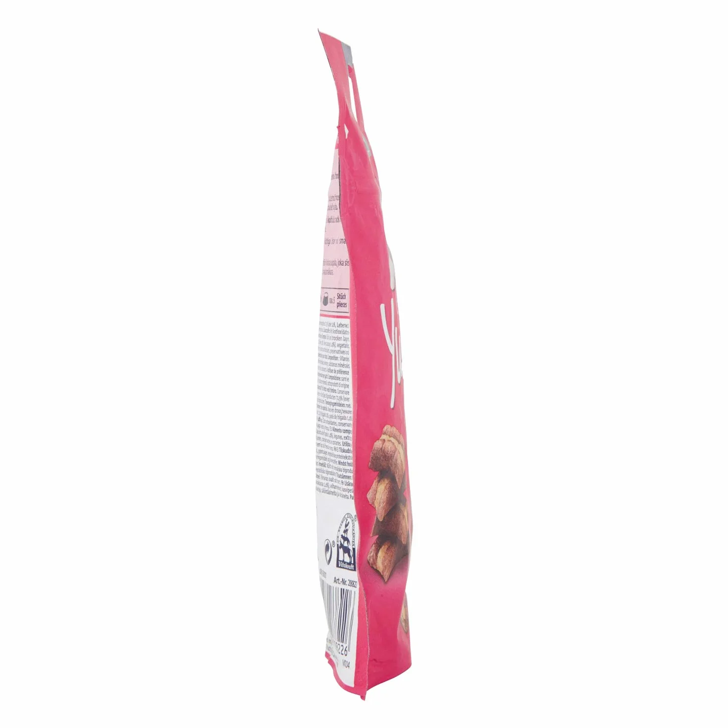 Vitakraft Cat YUMS, golosina para Gatos, Snack Blando para Gatos Relleno de Salchicha de hígado, en Bolsa resellable, sin azúcar añadido (1x 40g)
