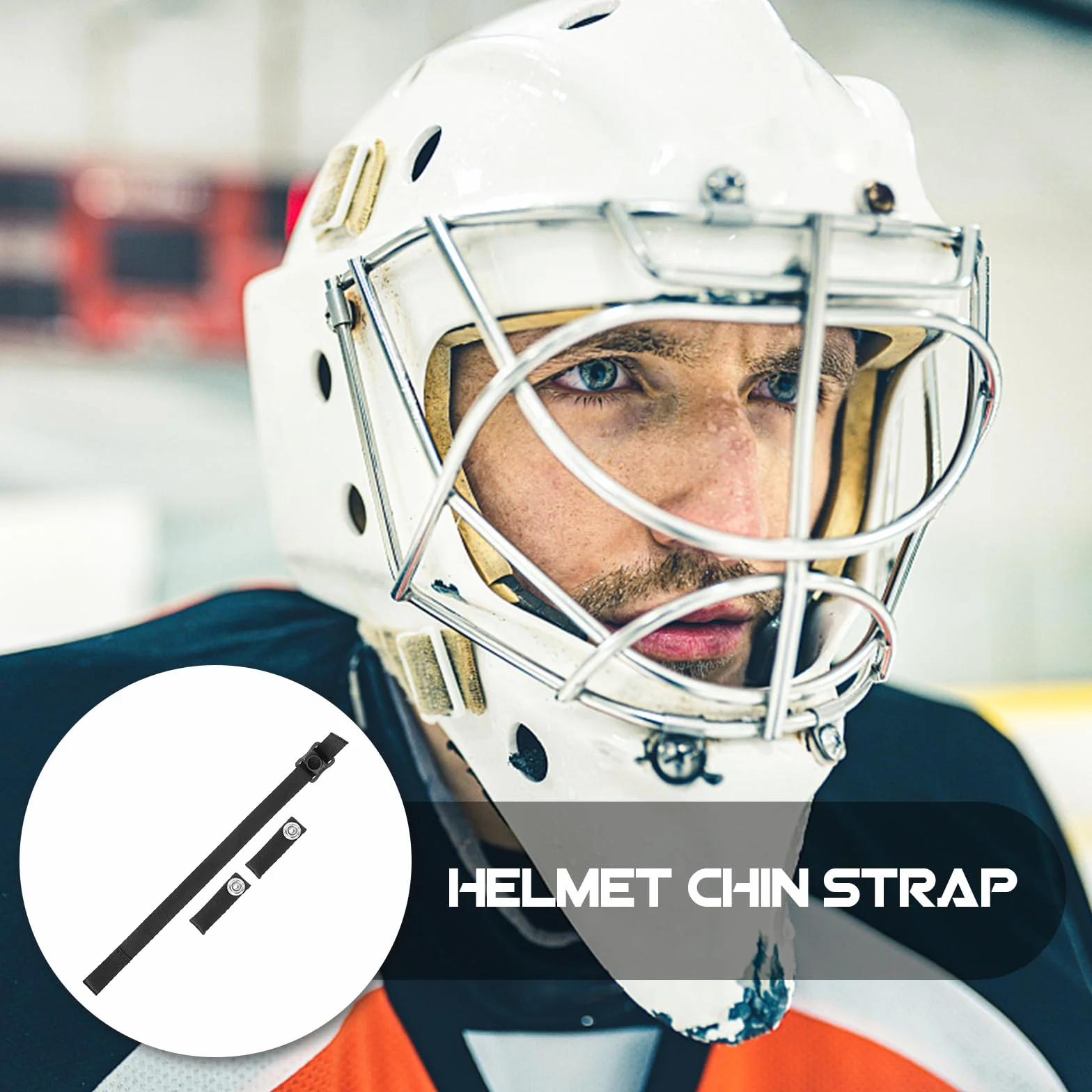 Yardwe Accesorios de hockey correa para la barbilla casco hielo 3 unidades