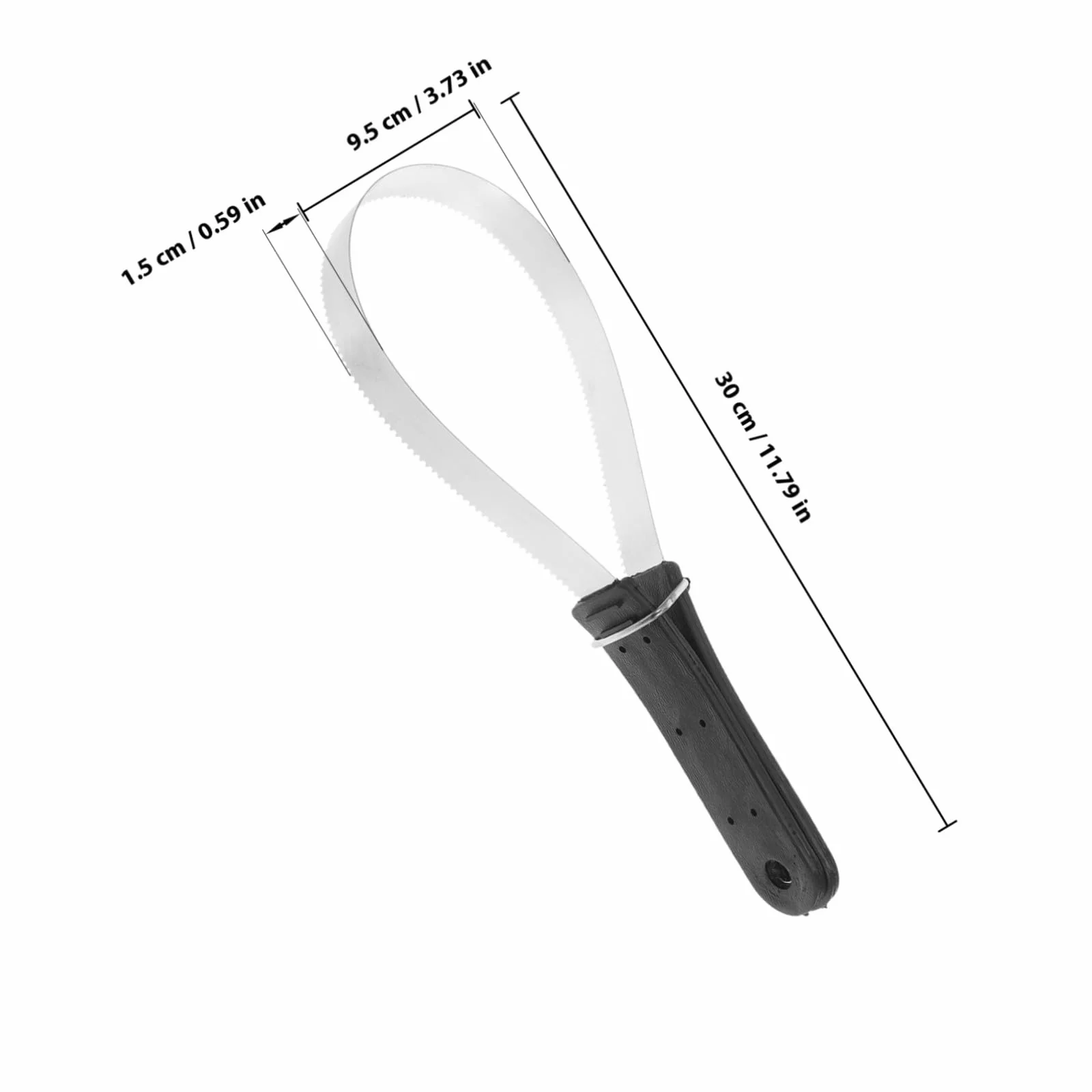 Cepillo de Pelo de Caballo con Raspador de Acero Inoxidable 11.81x3.74x0.59 Pulgadas