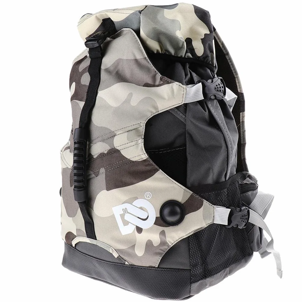 Perfk Bolsa para Patines de Ruedas, Mochila Multibolsillos Camuflaje