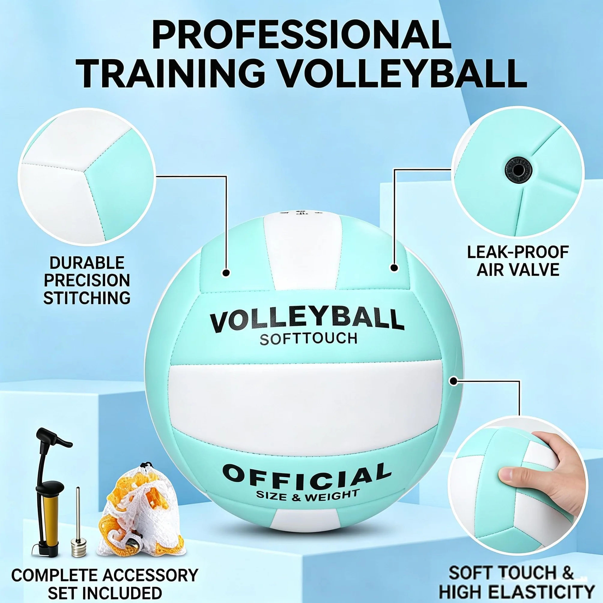Pelota Voleibol Tacto Suave Voleibol De Playa con Bomba, Aguja y Bolsa