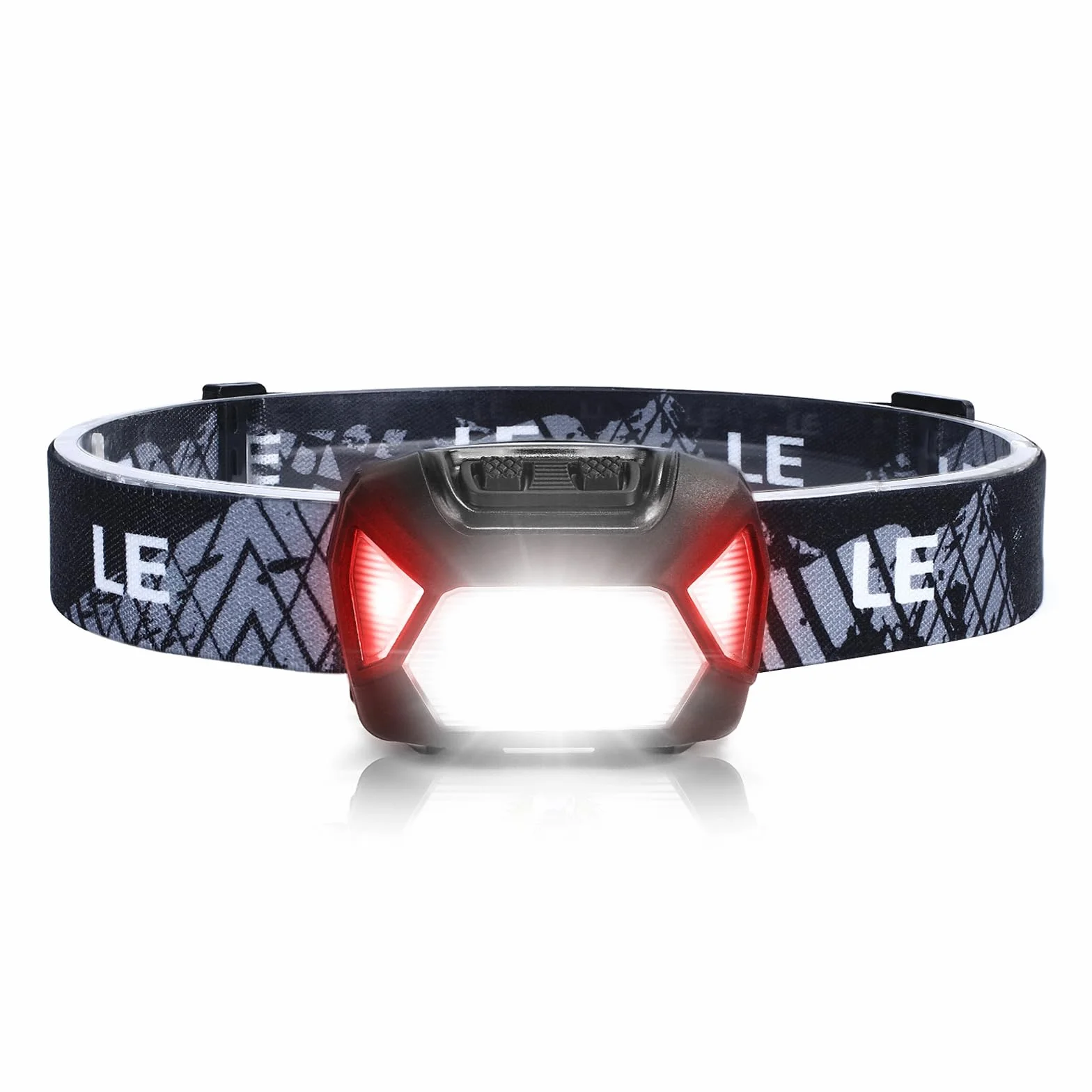 Lepro LE Linterna Cabeza LED 1300lux IPX4 Impermeable Frontal 6 Modos Luz Rojo