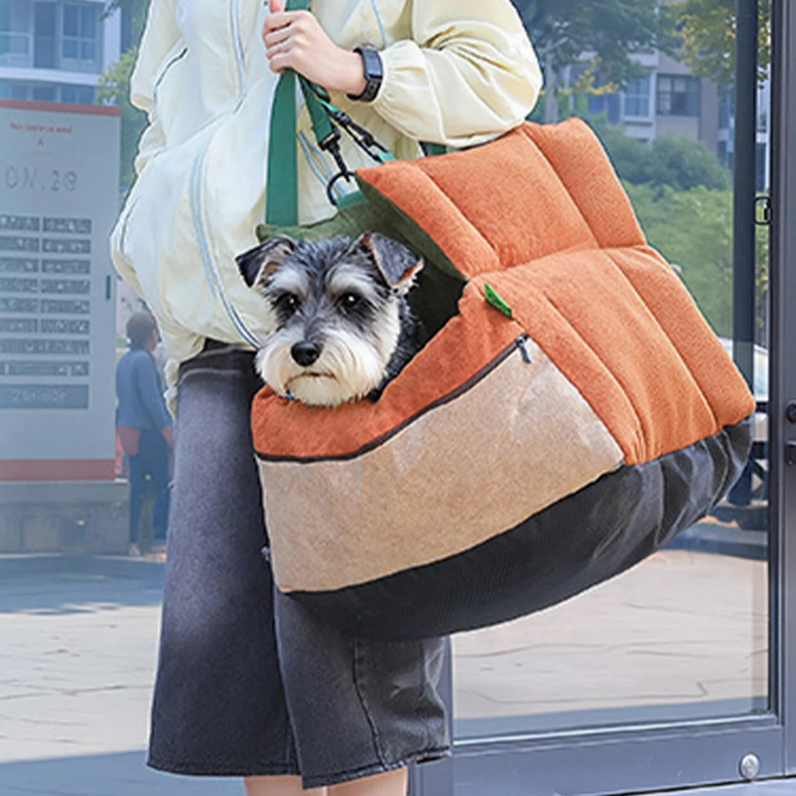Asiento de Coche para Perros con Bolsillos y Cinturón de Seguridad Cama | Bolso Para Gatos Para Viaje SUV Excursión Por Carretera Desplazamiento Diario
