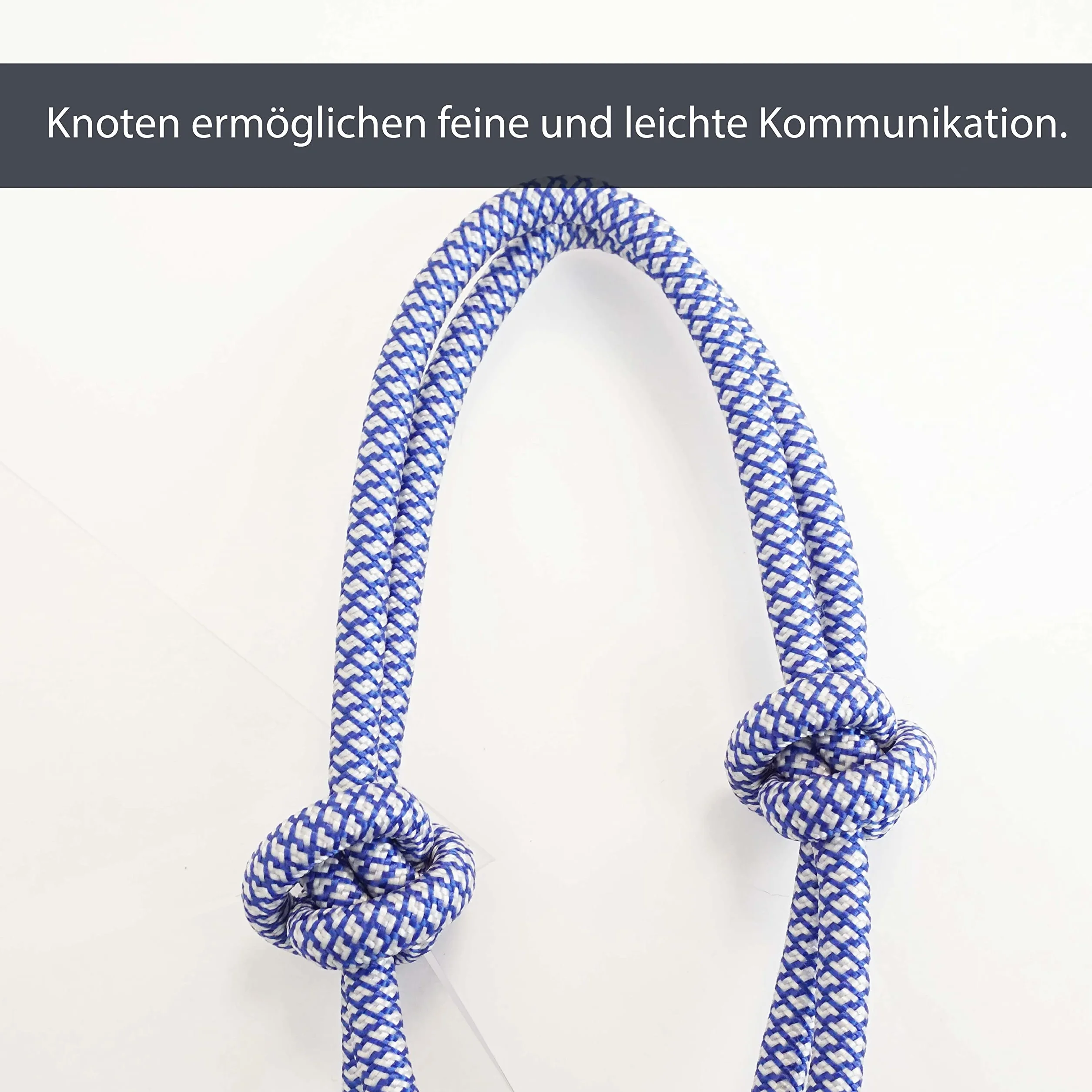 Nudos para trabajos en el suelo caballo – Nudos Cob ideal para trabajos al aire libre, trabajo en el suelo, entrenamiento de conducción o carga (sangre caliente (Full), azul real y blanco)